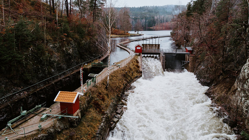 Foto som visar liten damm i Sverige